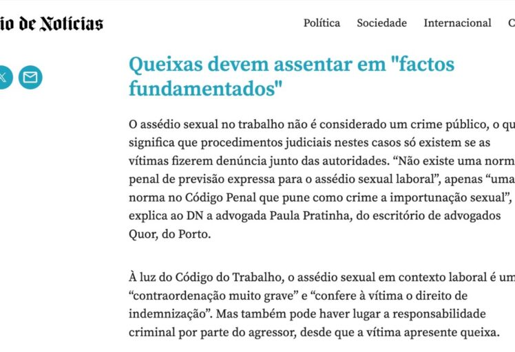 queixas devem assentar m factos fundamentados paula pratinha do escritório de advogados quor do porto