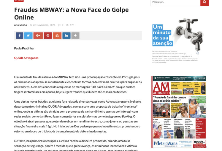 fraudes mbway a nova face do golpe online paula pratinha quor advogados