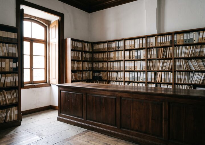 Balcão de atendimento de um cartório notarial português