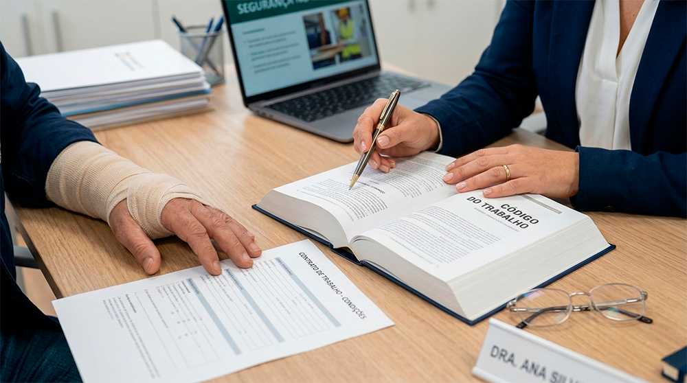 Análise do Código do Trabalho e contrato suspenso por baixa de acidente laboral para proteção de direitos.