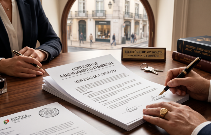 comerciante a rever o contrato de arrendamento da loja antes de o terminar