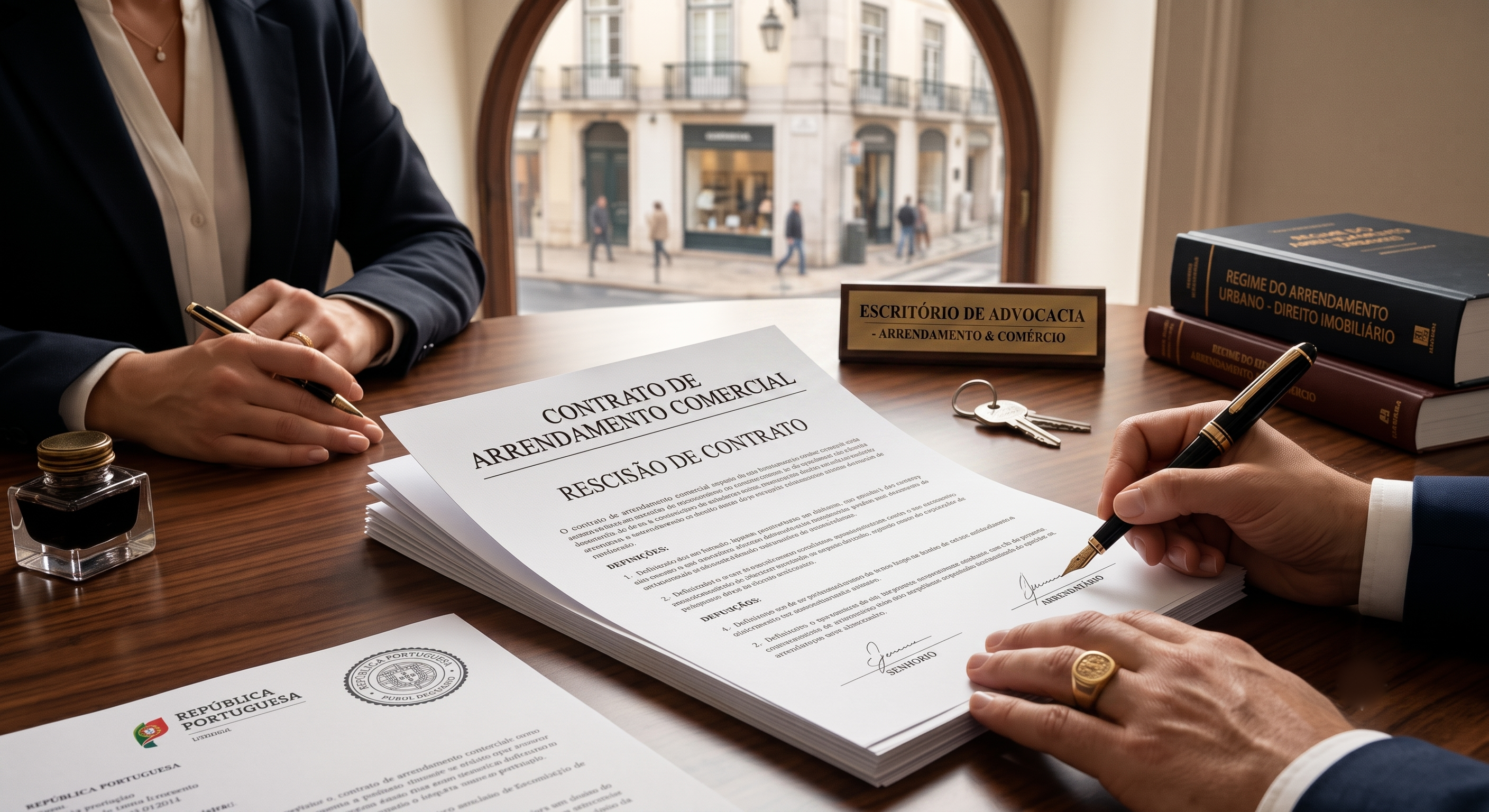 comerciante a rever o contrato de arrendamento da loja antes de o terminar