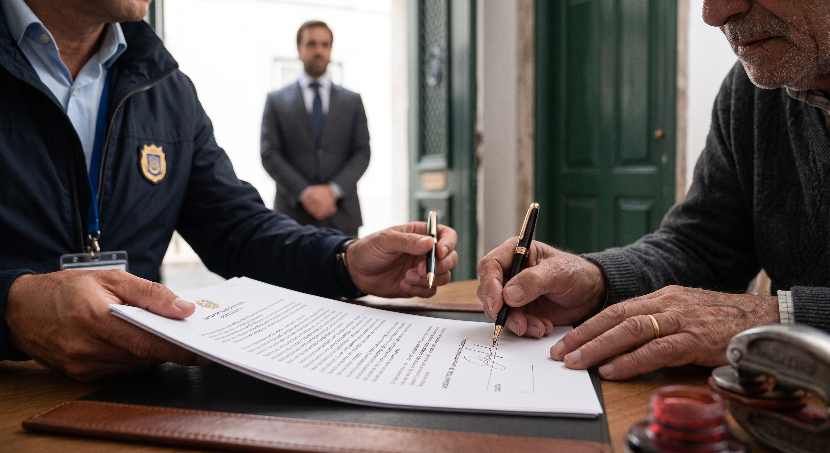 Comprador a analisar o contrato-promessa com advogado após o vendedor recuar no negócio